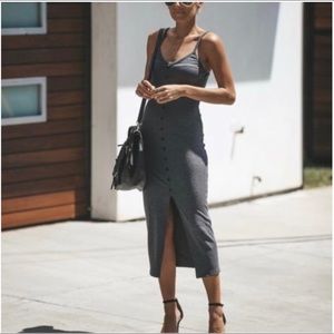 Vici Button Front Midi Dress